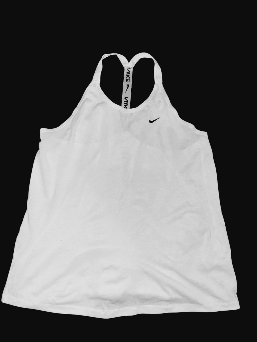 NIKE White Racerback Workout Tank with Branded Strap SIZE LARGE